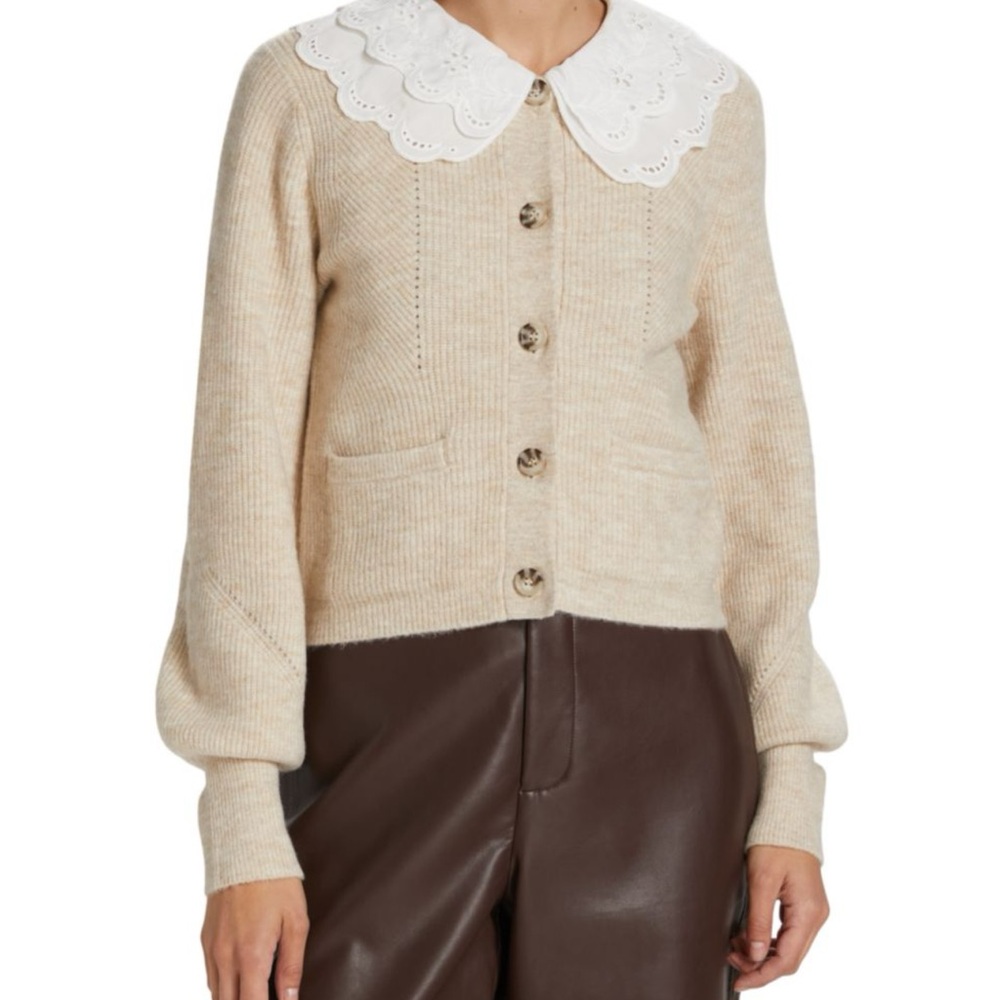 WAYF APPLIQUÉ CARDIGAN